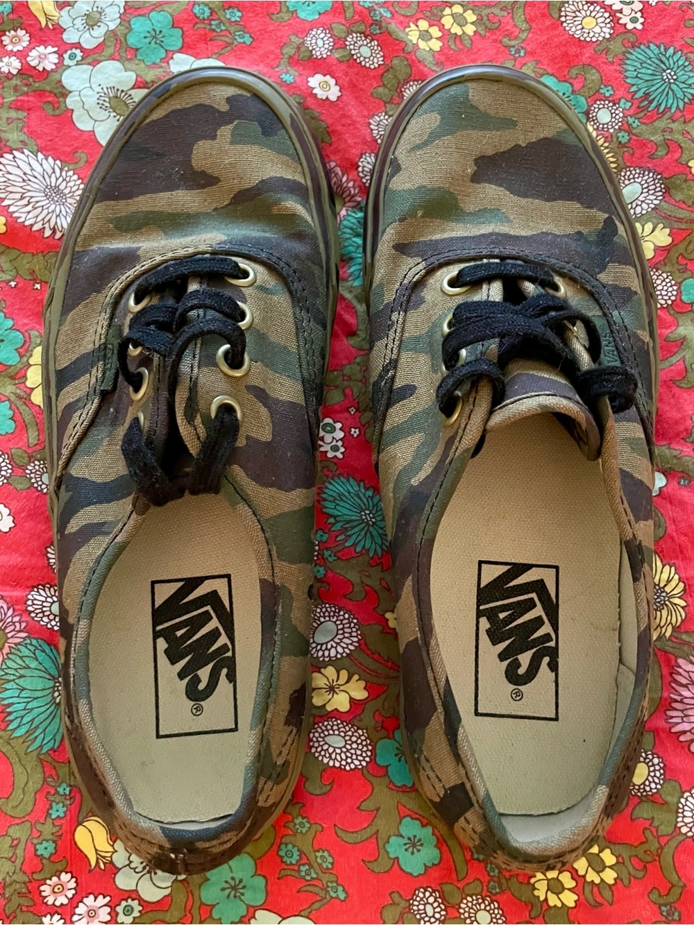 Vans Camo Low-Top Sneakers - Green Camouflage